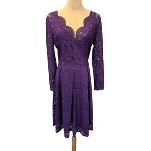"MISS MAY" Stunning Purple Lace Dress V Neck Y2K Babydoll Sexy Vampire Diaries